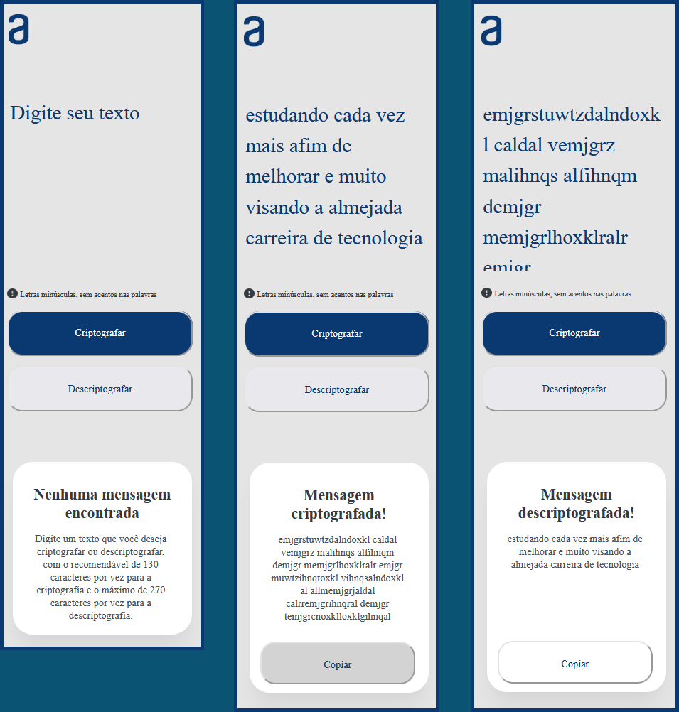 minha réplica do template do projeto "Decodificador de Textos" do Figma